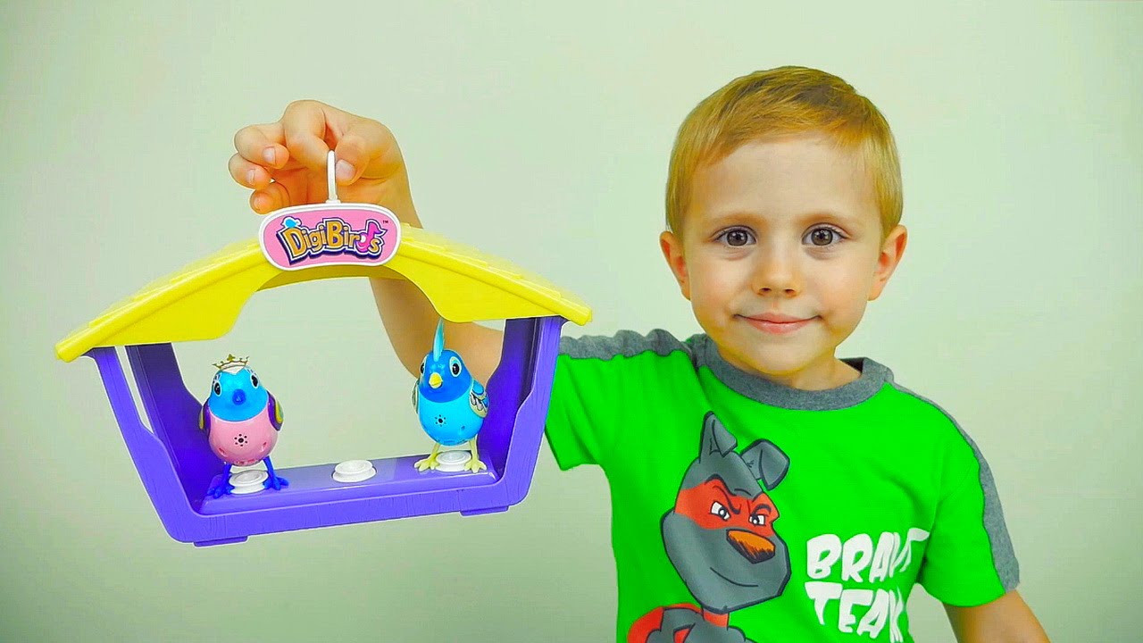 ПТИЧКИ и их песенки для детей - Даник играет с интерактивными игрушками Digi Birds