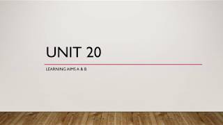 UNIT 20: Learning Aims A & B Presentation