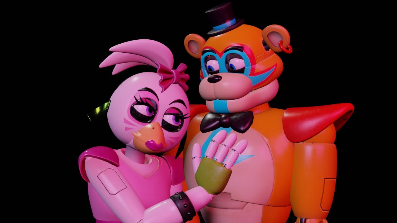 freddy fazbear, glamrock freddy, chica, glamrock chica, and