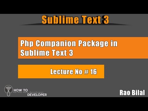 The Best Code Editor for Programmers Part# 16 | Php companion package in sublime text 3 | Hindi/Urdu