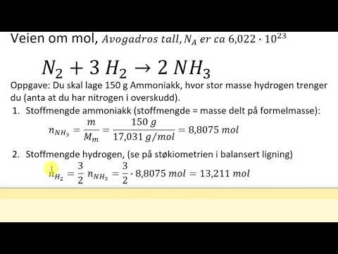 Veien om mol. Et  eksempel med probuksjon av ammoniakk