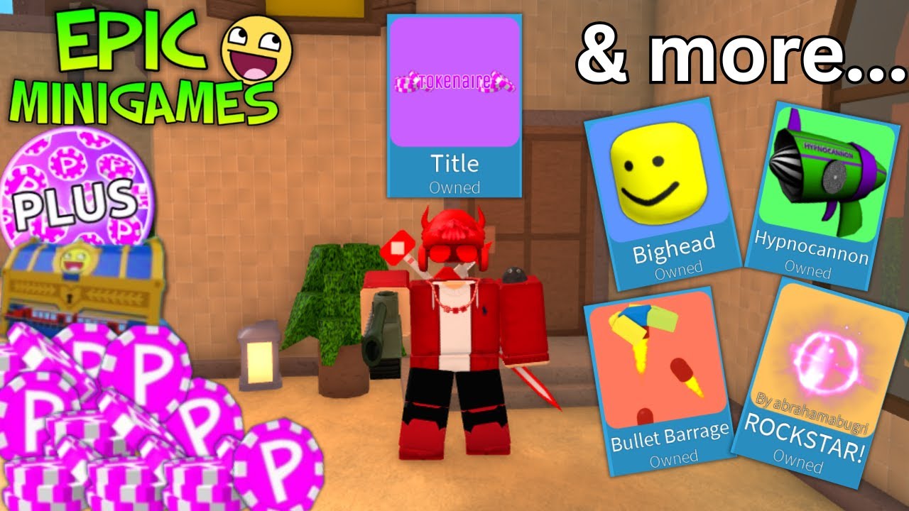Демонстрация ВСЕХ предметов магазина игровых жетонов в эпических мини-играх RBLX!
