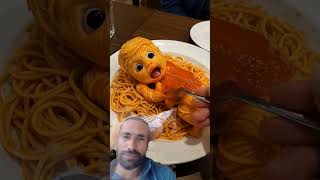 Thought it was just spaghetti… then it cried #spaghetti #illusion #creepycute
