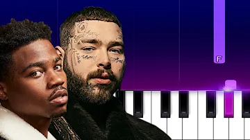 Post Malone, Roddy Ricch - Cooped Up (Piano Tutorial)