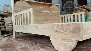 Creative ideas for woodworking // DIY funny bed frame for boys