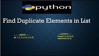 Find Duplicate Elements in List in Python
