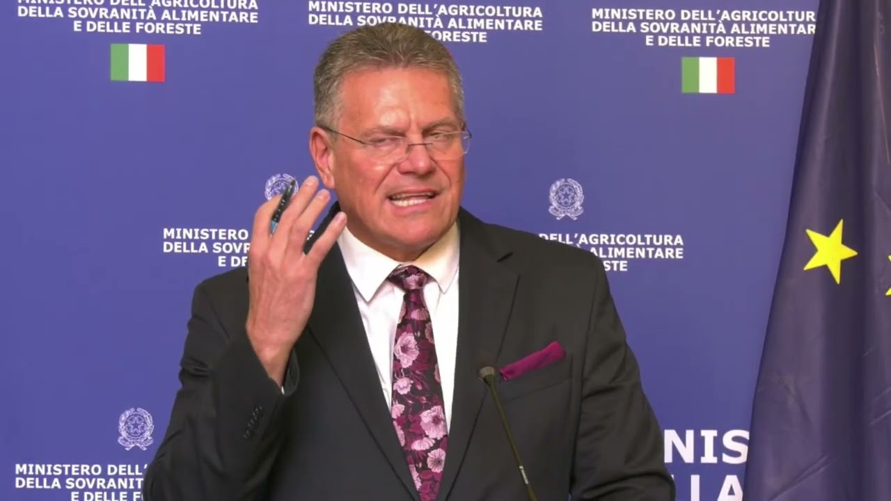 Conferenza stampa del Ministro Francesco Lollobrigida e del Commissario europeo Maroš Šefčovič