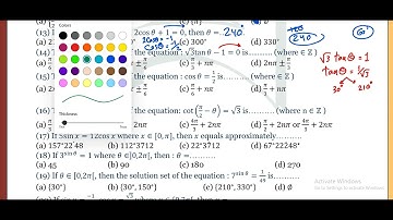 Mr.Eslam Sayed Sec.1 H.W. "Solving Trigonometric equations" Trigonometry