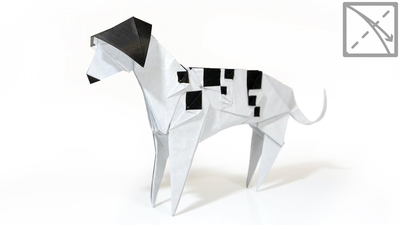 Origami Dalmatian Tutorial with Diagrams