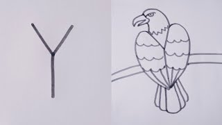How To Draw An Eagleeasy Drawing Step By Stepeagle Drawing From Letter Y Bald Eagle Drawing