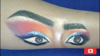 beautiful eye makeup look on hand|colorful eyeshadow tutorial|step by step eye makeup