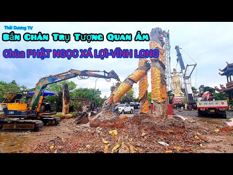 Video Xe Cuốc Đục Phá Chân Tượng Mẹ Quan Âm Tại Chùa PHẬT... - youtube
