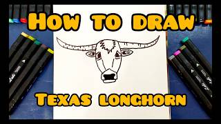 How to Draw Texas Longhorns (Easy Step by Step Tutorial)