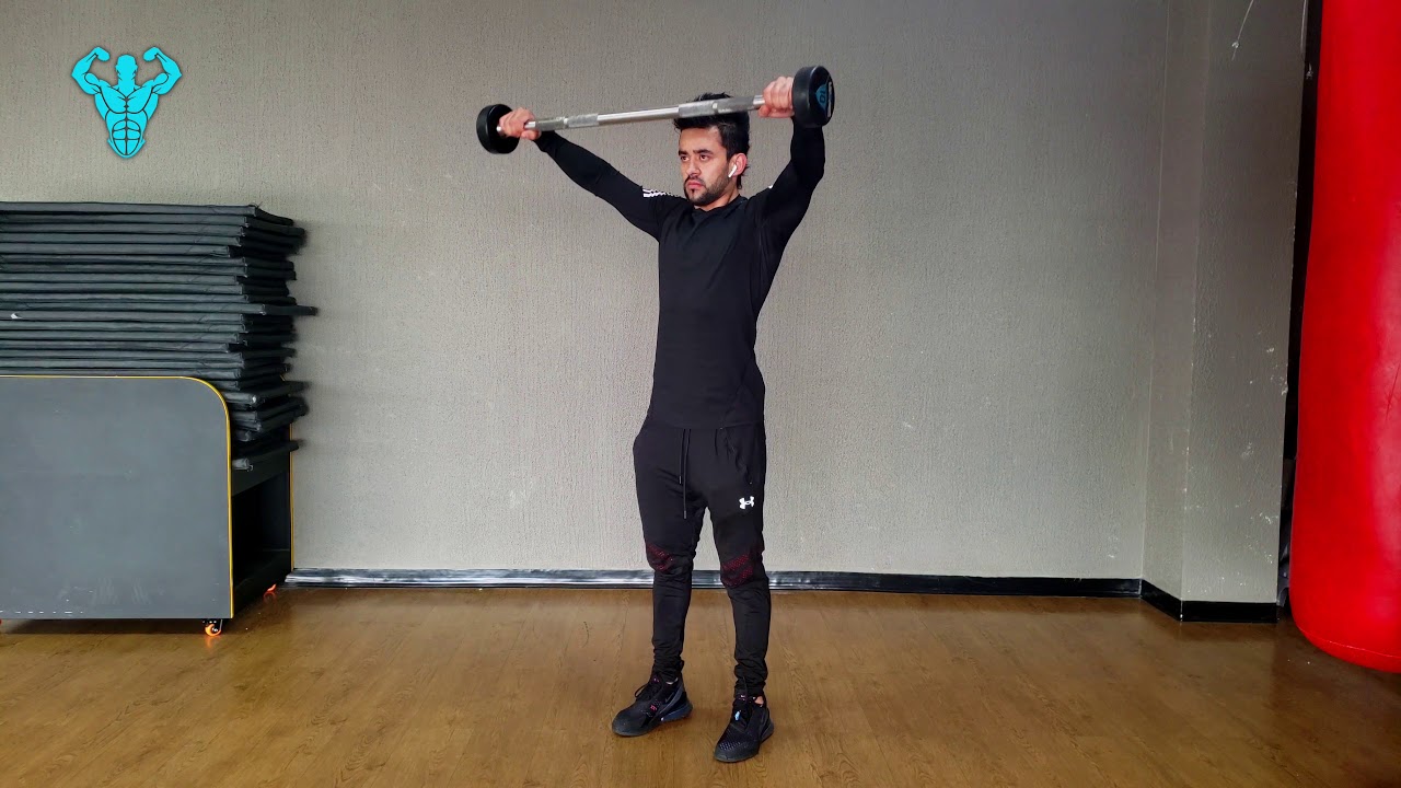 BARBELL EXERCISES Barbell Front Raises Overhand Wide Grip YouTube