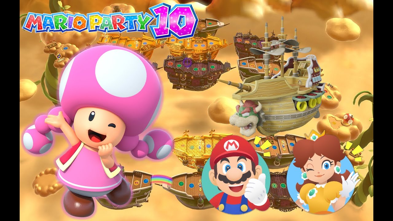 Mario Party 10 - Toadette vs Mario vs Daisy - Airship Central