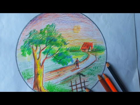 Featured image of post Pencil Colour Scenery Drawing Easy / 12×7.5 inch ) staedtler mars lumograph 8b pencil artline 10b, 6b, 8b pencil , apsara extra dark pencil.