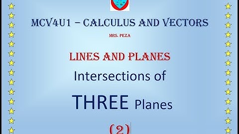 Intersections Made between THREE Planes - Part 2