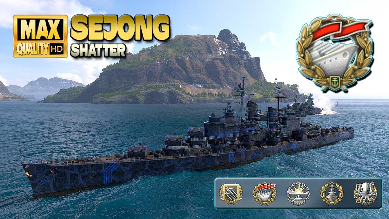 Крейсер «Седжон»: «Solo Warrior» на карте Shatter — World of Warships