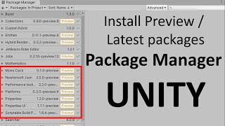 Preview packages unity - Package manager unity - Enable Preview Package in Unity - How to enable