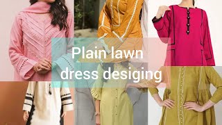 Plain lawn dress design 2025|| summer plain dress design ideas  || Plain lawn cotton dresses design