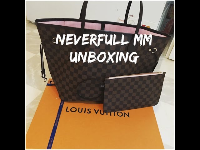 UNBOXING Louis Vuitton neverfull mm damier ebene/ rose ballerine 