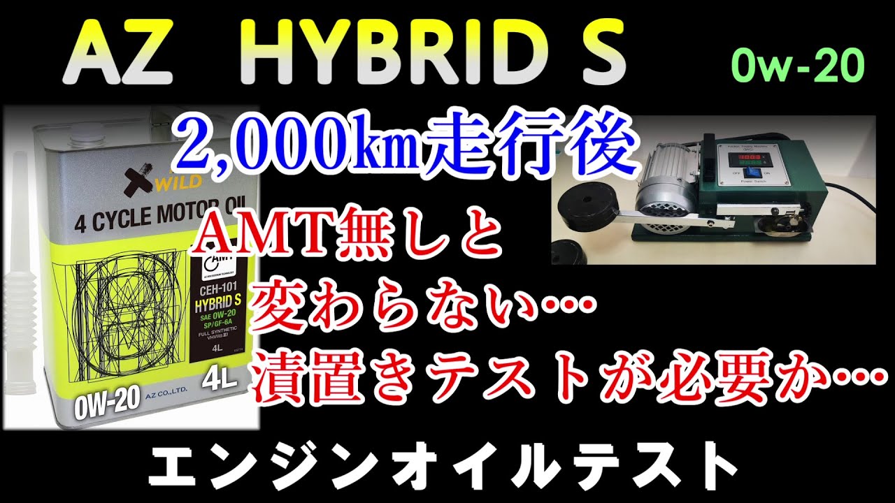 これも劣化は少ないが… モリブデンの効果は体感できない…　AZ HYBRID S 0ｗ-20