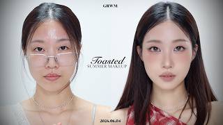🥐여름에도 굽굽🥖 기세있게 다 구운 메이크업 GRWM (블러셔 증정품 안내, 페리페라 조린복숭아 등)| 민스코 Minsco