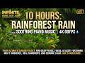 Rainforest Sanctuary: 10 Hours of Gentle Rain & Calm Piano Music (4K 60FPS) 🎹🌧️🌴