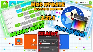 NEW UPDATE MOD,INVISIBLE BUTTON ANARKY MENU CUSTOM SKIN,XELAHOT MACRO,VERSION 2.27.1(AGAR.IO MOBILE)