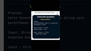 Valid parenthesis.. interview question #coding #java #100daysofcode #programming #code #masterjava