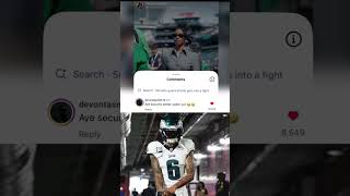 Devonta Smith Checks Eagles Security Gaurd 😂