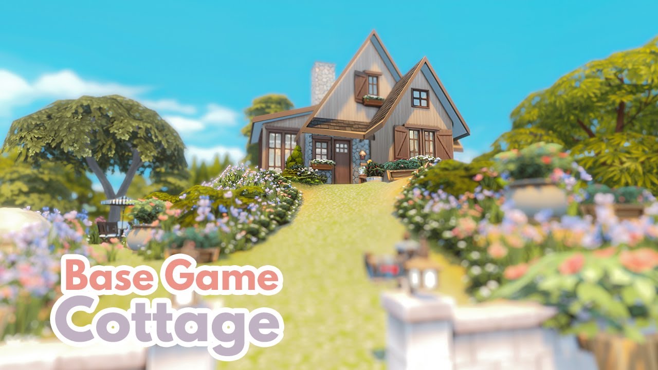 Building a BASE GAME Flower Cottage In The Sims 4 ☕ No CC - YouTube