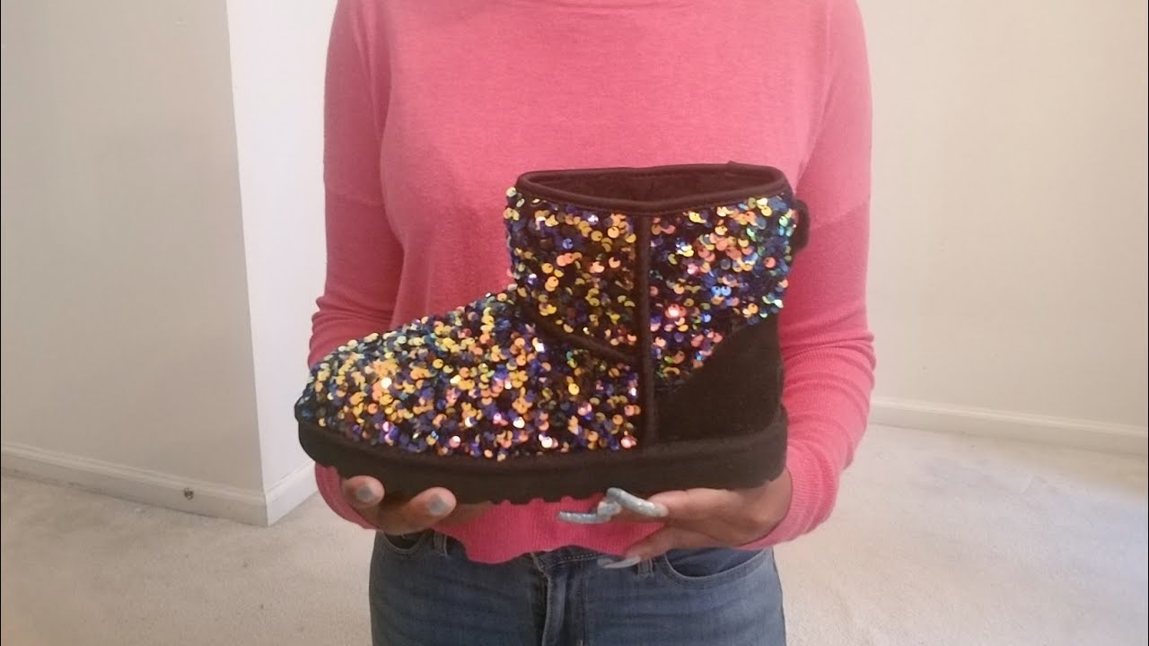 UGGs Stellar Sequin Mini Review/ Christmas Unboxing - YouTube