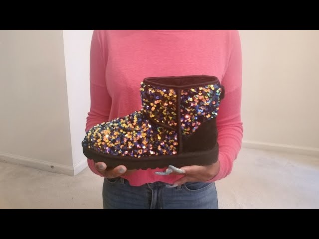 UGGs Stellar Sequin Mini Review/ Christmas Unboxing - YouTube