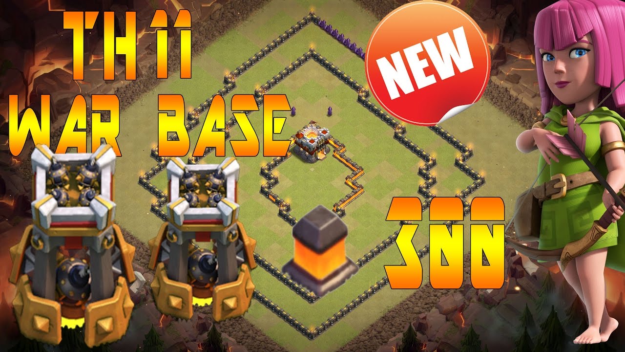 Clash Of Clans - TH11 WAR BASE OCTOBER UPDATE 300 WALLS 2 BOMB TOWERS