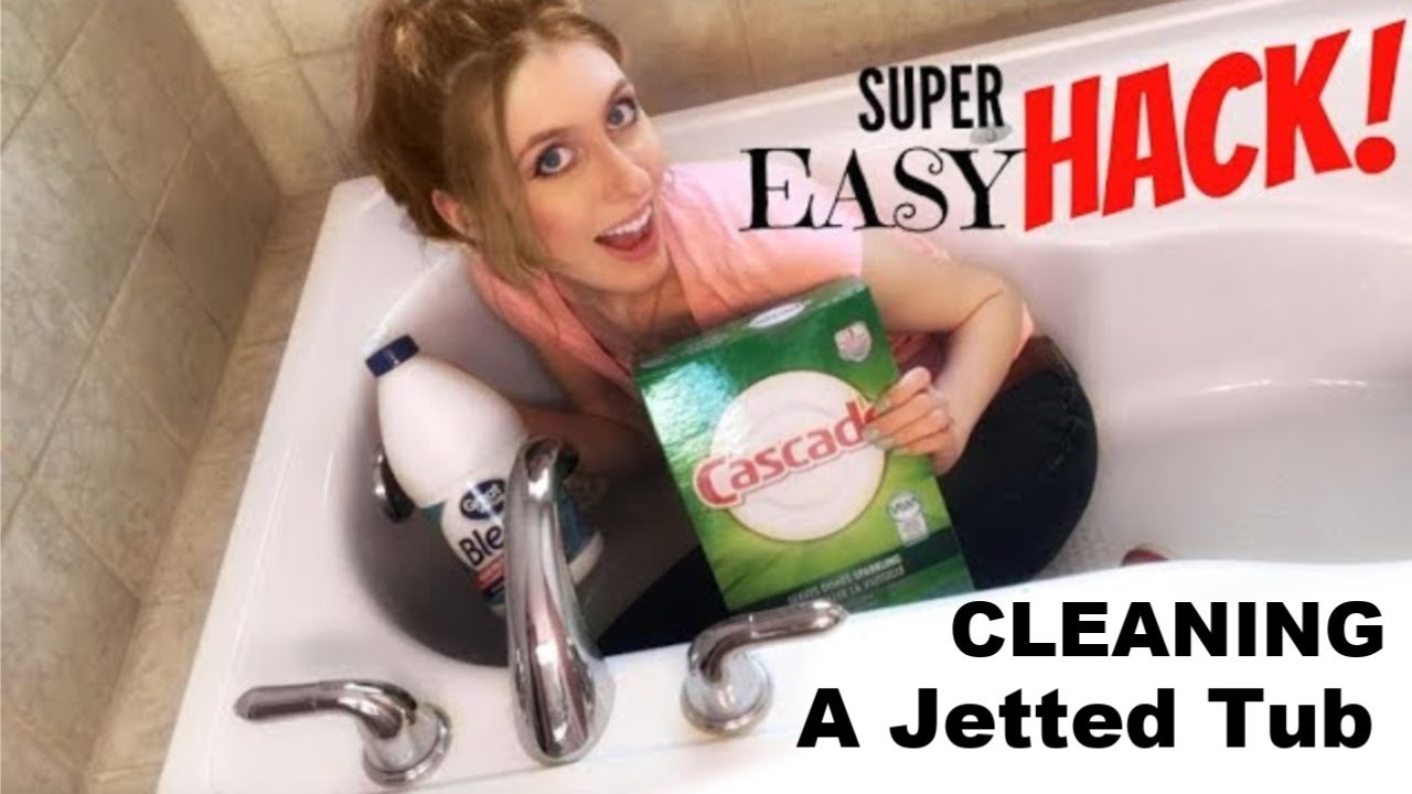 HOW TO CLEAN A JET TUB  CLEANING A JETTA WHIRLPOOL JETTED BATHTUB