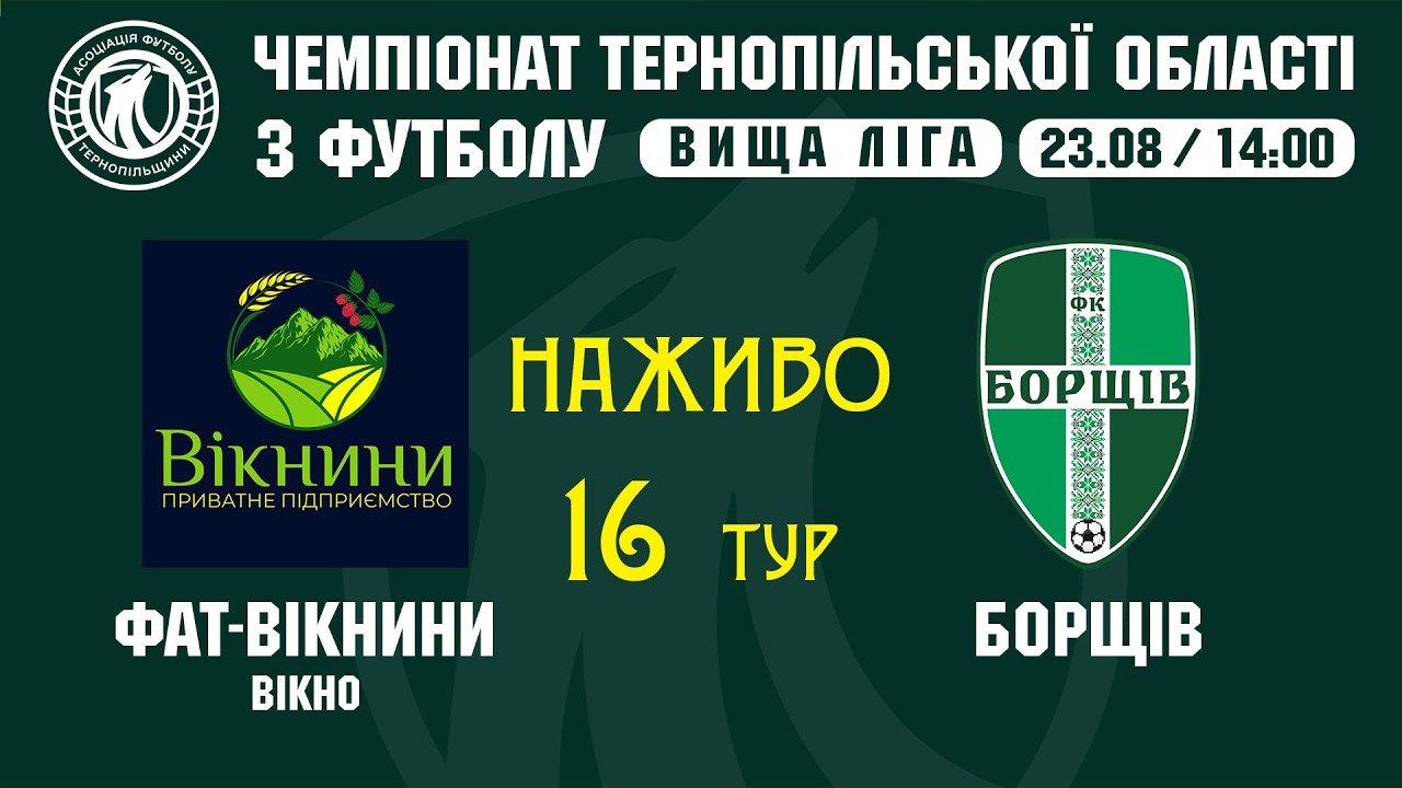 "Вікнини" - "Борщів" / Чемпіонат Тернопільщини з футболу / Вища ліга