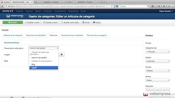 Ayuda Joomla 3   Editar Categoría