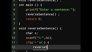 C Program to Reverse a Sentence Using Recursion ⚡ #education #cprogramming #shorts
