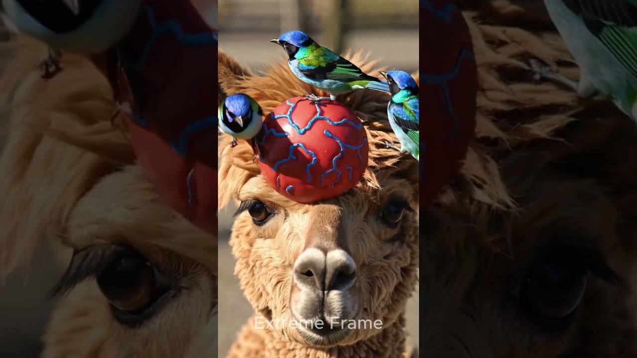 Birds are trying to save a camel 