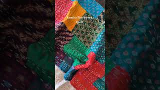 Kantha Patchwork Quilt Bohemian Handmade Bedding Throw