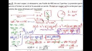 Math 421C Exemple Optimisation (ex 5) Ficelle, carré et cercle