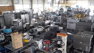 コロナ禍、厨房に戻る日を待つ　工場内を埋め尽くす機器