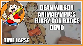 'Dean Wilson' Animalympics | Fan Art | Furry Con Badge Demo | Sketch to Final Badge | Rated 13 