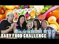BABY FOOD CHALLENGE!! Fruits & Vegetables & Meat (FUNnel V Fam)