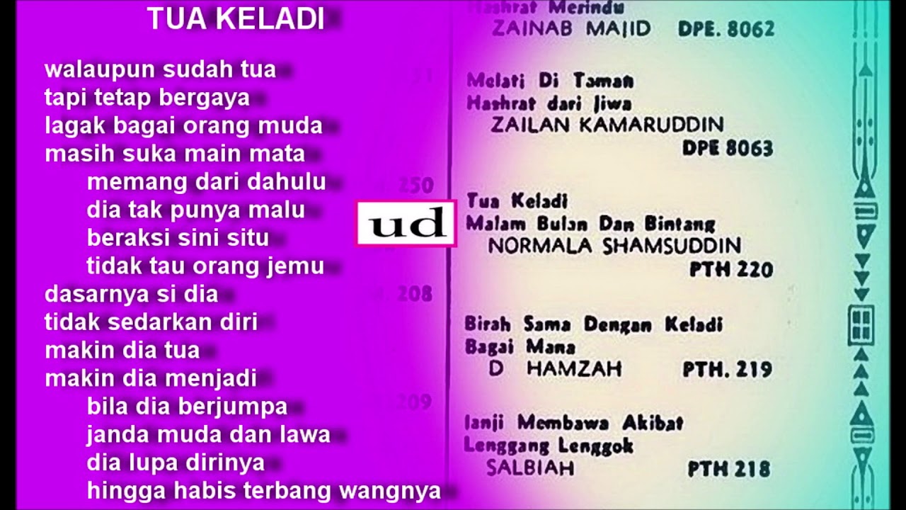 Normala Shamsuddin Tua Keladi 1957 Youtube