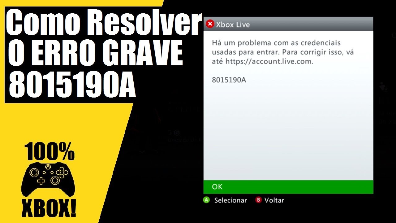 ERRO GRAVE NO XBOX 360! - Como Corrigir o Erro 80151103 (em 2022). - YouTube