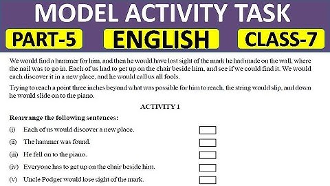 Part 5 Model Activity Task Class 7 English  August 2021 || Class 7 Model Activity Task || My পাঠশালা