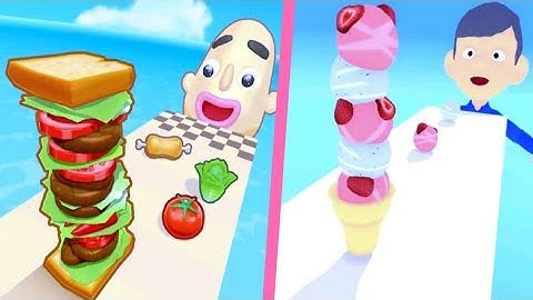 Sandwich Runner vs Ice cream Run - Gameplay Android iOS.