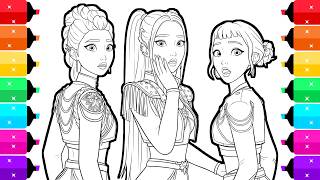 Coloring Golden Huntrix Rumi, Mira, Zoey KPop Demon Hunters Coloring Pages